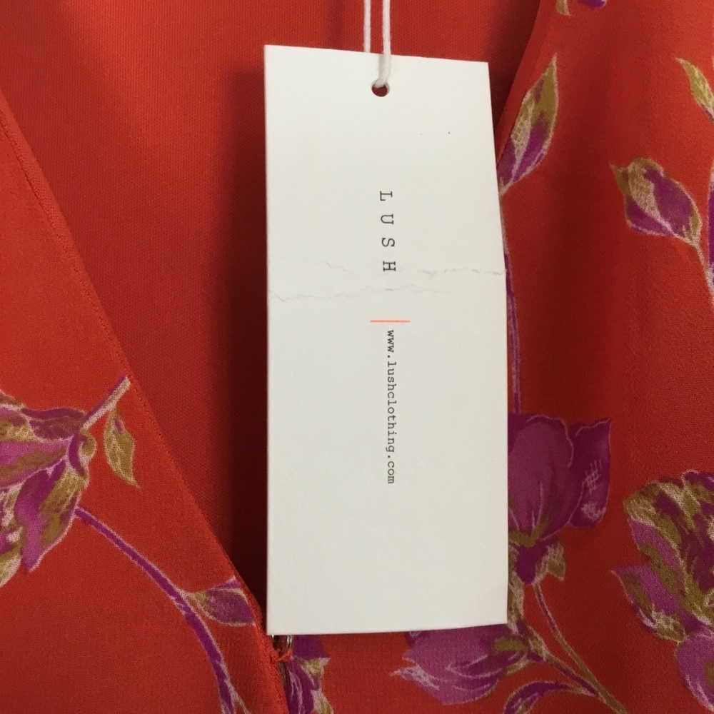 Lush NWT Floral Wrap Maxi Dress in Orange. Sz XS - Picture 4 of 7